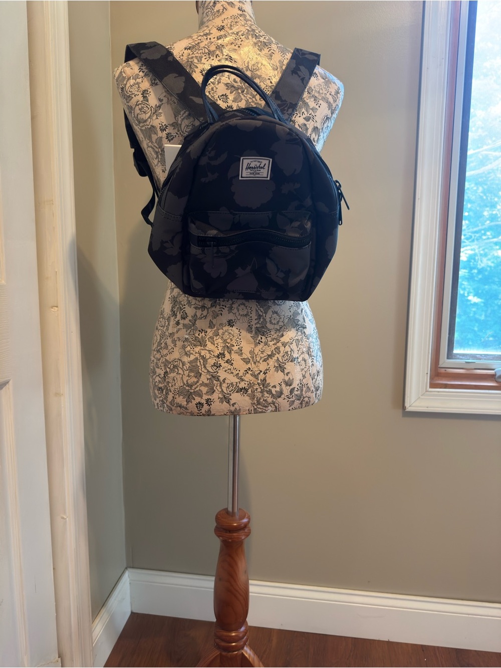 Herschel Supply Co. Black Floral Mini Backpack